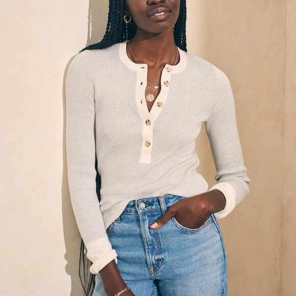 Faherty Mikki Henley Top - Picture 1 of 5